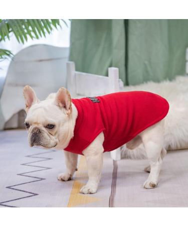 BEAUTYZOO Dog Fleece Vest Sweater Winter Jacket with D-Ring Leash | XS Red - Buy Online on GoSupps.com