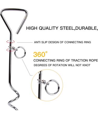 Dog Tie Out Cable with 18" Spiral Ground Stake Spike - Out for Outdoor Yard and Camping - Small to Medium Dogs (18" 45CM Stake 18" 45CM Stake) - Buy Online on GoSupps.com