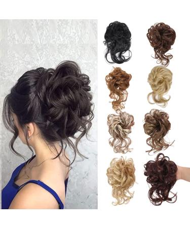 Shop #33 Bronze Brown Hair Part Hair Tie Updos | Messy Bun Scrunchies & Extensions for Women & Girls - Buy Online on GoSupps.com