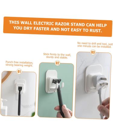 Buy Housoutil 4-Piece Hook Insert Holder Set Waterproof Bathroom Razor Hangers for Easy Drying | Sticky Wall Mount Toilet Accessories White - Buy Online on GoSupps.com