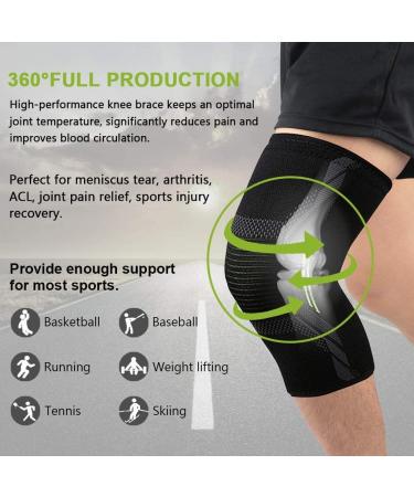 Beister Compression Leg Sleeves with Elastic Straps - Extra Long Knee Braces for Men & Women - Ideal for Basketball, Football, Knee Pain - Arthritis Support - Black XL - Buy Online on GoSupps.com