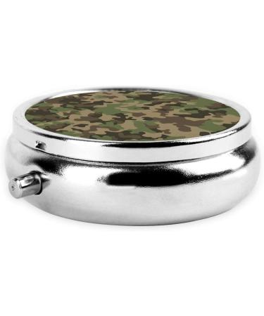 Buy Green Camo Portable Round Pill Box - Lightweight Moisture-Proof & Perfect for Vitamins | International Shipping Available - Buy Online on GoSupps.com