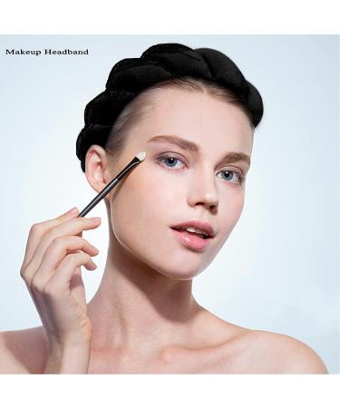 SEPIU Spa Headband for Women - Soft Sponge Fabric Puffy Headband for Skincare, Makeup Removal, and Shower - Black - Buy Online on GoSupps.com