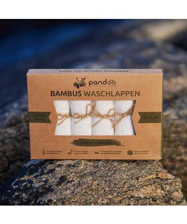 Pandoo 100% Bamboo Baby Washcloths - Soft Dye-Free Hypoallergenic & Antimicrobial - 6 Pack (25x25cm) for Sensitive Skin - Buy Online on GoSupps.com