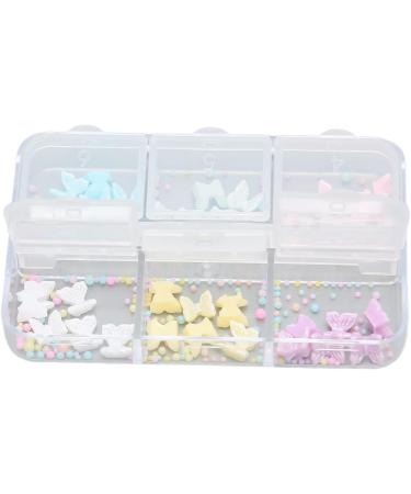 Nail Art Decals Lightweight Resin Nail Ornaments Attractive Easy To Install Multiple Colors with Storage Box for Daily Makeup - Buy Online on GoSupps.com