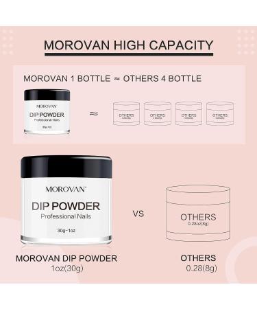 Morovan Dip Powder - Clear Nail Dipping Powder System 30g/1oz | Odor-Free, Long-Lasting DIY Nail Art for Home Salon | No Lamp Needed - Buy Online on GoSupps.com