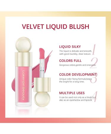 Soft Velvet Liquid Blush - Weightless & Long-Lasting Matte Cream for Cheek with Natural Dewy Finish - Smudge Proof Skin Tint Makeup (01) - Buy Online on GoSupps.com