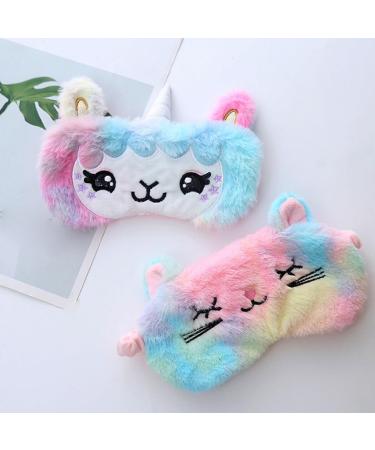 Plush Sleep Face Cover with Gradient Cartoon Design Fashionable Eye Shades for Travel and Home Use - Buy Online on GoSupps.com