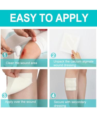 Buy 4x4 Calcium Alginate Wound Dressing - Non-Adhesive Highly Absorbent Ideal for Pressure Ulcers Bed Sores Diabetic Foot Ulcers & Burns - Pack of 10 - International Shipping Available - Buy Online on GoSupps.com