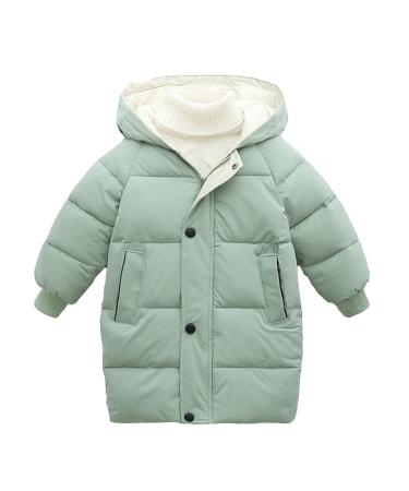 Milkiwai Coats & Jackets 3-8 Children's Down Padded Clothes Boys' Medium Length Girls' Winter Clothes Padded Clothes Baby Thickening Clothes 120 Green
