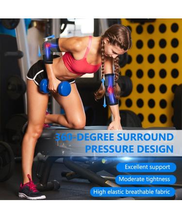 Buy Acwoo Elbow Bandage Non-Slip Compression Support Sleeves for Men & Women | Breathable Elbow Support for Tennis Volleyball Golf | XL Size 2PC Black - Buy Online on GoSupps.com