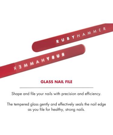 Ruby Hammer Nail File Professional Nail File Designed by Award-Winning Beauty Expert Glass Nail File for Manicuring & Repairing Natural & Acrylic Nails - Buy Online on GoSupps.com