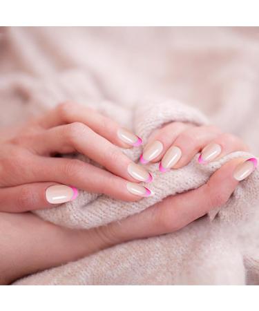 Almond Press On Nails - Short Almond Nails French False Nails Easy to Match with Any Outfit Nude Press On Fake Nails Short for Masquerade Valentine's Day Wedding Christmas Haoying Style 2 - Buy Online on GoSupps.com