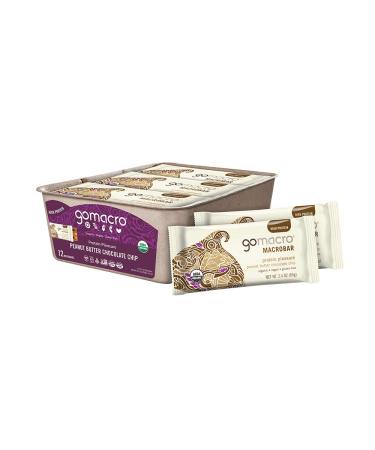 GoMacro MacroBar Organic Vegan Protein Bars - Peanut Butter Chocolate Chip (2.4 Ounce Bars, 12 Count)