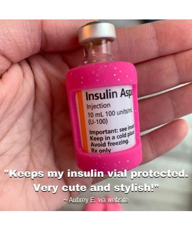 Sugar Medical Insulin Vial Protective Sleeve. Silicone Cover to Protect Your Insulin Vial from Breaking. Fits 10ml Insulin Brands. (Glitter Pink) - Buy Online on GoSupps.com