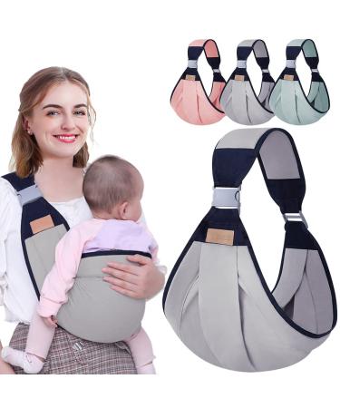 HINATAA Breathable Baby Sling Adjustable Baby Carrier Baby Carrier Wrap Quick Dry Thick Shoulder Straps for 0-36 Months Baby (Grey a)