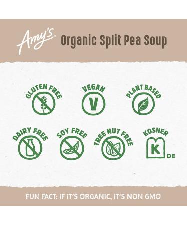 Organic Vegan Gluten-Free Amy's Split Pea Soup 14.1 oz - Low Fat - Buy Online on GoSupps.com