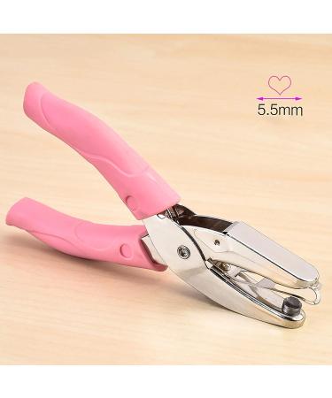 1 Pack 6.3 Inch Length 1/4 Inch Diameter of Heart Shape Hole Handheld Single Paper Hole Punch  Puncher with Pink Soft Thick Leather Cover(Heart 1/4 inch) - Buy Online on GoSupps.com