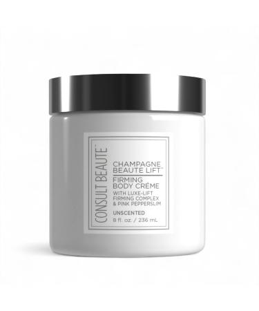 Consult Beaute Unscented Champagne Lift Hydrating Firming Body Cream with Pink Pepperslim Moisturizer Tightens Crepey Skin Tones & Hydrates Dry Skin on Arms & Legs - 8 oz.