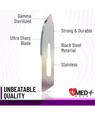 Buy Disposable Scalpel Blades #10 - Pack of 100 | High Carbon Steel Sterile Surgical Blades for Dermaplaning - Buy Online on GoSupps.com
