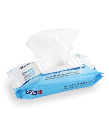 MagiCare Hand Sanitizer Wipes - 320 Disposable 75% Alcohol Wipes - Unscented for Home, Travel, Classroom, Camping - 4 Packs of 80ct - Buy Online on GoSupps.com