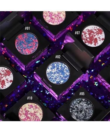 Afflano Duochrome glitter eyeshadow with shimmering effect bluepinkwhite intensive pigments multicoloured compact size translucent longlasting for professional makeup - Buy Online on GoSupps.com