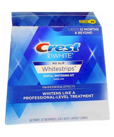 Crest 3D No Slip Whitestrips Professional Effects Teeth Whitening Kit 20 ea (Pack of 3)