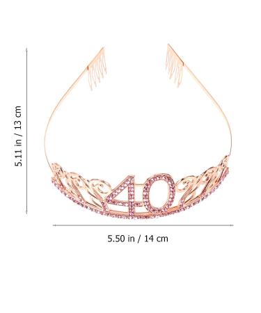 Frcolor 40th Birthday Tiara - Rose Gold Crystal Rhinestone Princess Crown for Women - Buy Online on GoSupps.com