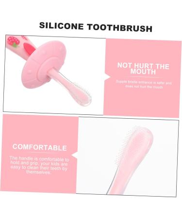 Tovinanna 4-Piece Children's Toothbrush Set - Toddler Training Manual Brushes for Travel & Cleaning - Cute Pink Baby Accessories - Buy Online on GoSupps.com