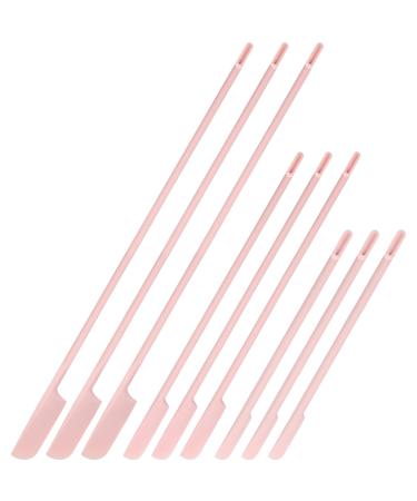 9 Pieces 3 Sizes Silicone Spatula for Beauty and Kitchen Silicone Makeup Spatula Silicone Bottle Scraper Spatula Lotion Spatula for Girls and Women (Pink)