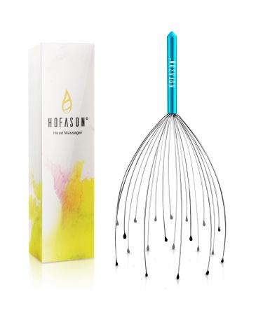 HOFASON Head Massager Scalp Scratcher with 20 Fingers, Head Scratcher Tingler Massage Scalp Stress Relax, Scalp Massager Hair Growth and Body Deep Relaxation (Peacock Blue)