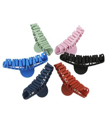 REJOL Large Hair Claw Clips 5.1 Inch - Pack of 6 Matte Colors for Women - Stronghold Lightweight Big Jaw Clip for Thin Thick Hair - Buy Online on GoSupps.com