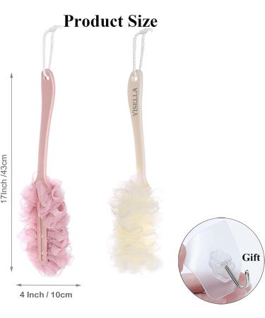 Long Handle Back Brush Shower Sponge for Women - Back Shower Scrubber Loofah Stick - Buy Online on GoSupps.com