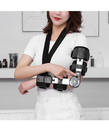 Hinged ROM Elbow Brace with Strap Sling - Adjustable Aluminium Post OP Stabilizer for Arm Injury Recovery (Left Hand) - Support for Men & Women - Buy Online on GoSupps.com