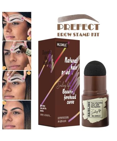 Eyebrow Stamp Kit Waterproof One-Step Brow Shaping with 24 Stencils | Dark Brown Perfect Eye Makeup Tool - Buy Online on GoSupps.com