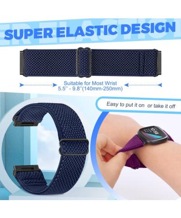 Enkic 10 Pack Elastic Nylon Bands for Fitbit Versa 3/Sense - Soft Adjustable Straps for Men and Women - Replacement Sport Loop Wristband - Black, Gray, Indigo, Purple, Wine Red, Army Green - Buy Online on GoSupps.com