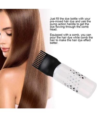 Fictory Hair Dye Brush Bottle Hair Dye Bottle Shampoo Hair Coloring Dyestuff Applicator Bottle with Comb Teeth 170ml for Salon Hairdressing Hair Dye (Black) - Buy Online on GoSupps.com