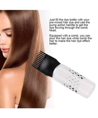 170ml Hair Oil Applicator Bottle - Hair Dye & Shampoo Applicator with Comb Teeth (White/Black) | Best for Hair Coloring - Buy Online on GoSupps.com