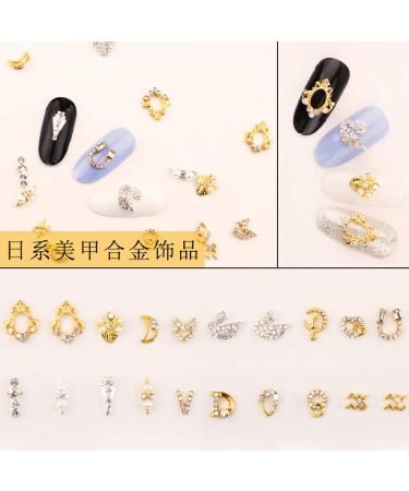 Nail Rhinestone Nail Charm Metal Gold Rivet Stud Mix Pattern Nail Art Decoration Palace Style Shining Accessories Tips 20 Designs