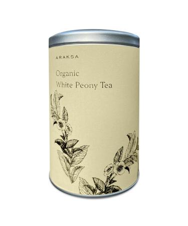Araksa Organic White Peony Tea | Authentic Handcrafted Loose Leaf Premium Peony White Tea Imported From Thailand |1Oz Tin Pack - Makes 12+ Cups of Tea