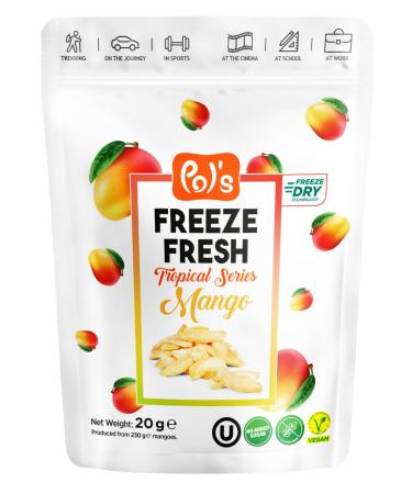 POL'S POL'S FREEZE FRESH Freeze-dried mango 100% sweetened mango mango fruit chips no added sugar vegan lactose-free gluten-free