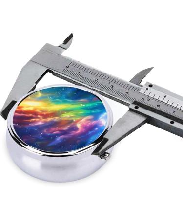 Colorful Nebula Portable Pill Box - 3-Compartment Metal Organizer for Small Pills | Travel Essential | Hinged Design | International Shipping Available - Buy Online on GoSupps.com