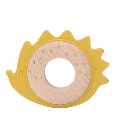 Wooden Silicone Teething Ring Wooden Ring Silicone Teething Ring Animal Shape Baby Chewing Ring Teething Ring for Newborns 0-6 and 6-12 Months Baby (Type A)