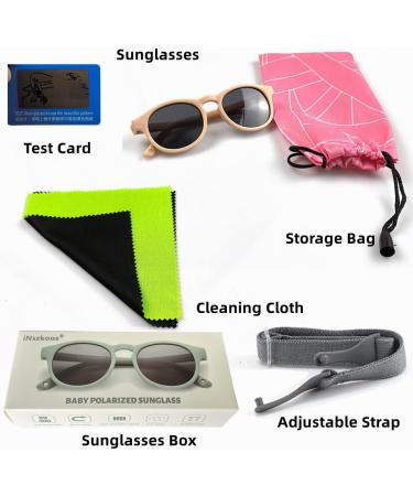 iNszkoos Flexible Polarized Baby Sunglasses with Strap | UV 400 Protection | Silicone Frame | Pink | 0-48 Months - Buy Online on GoSupps.com