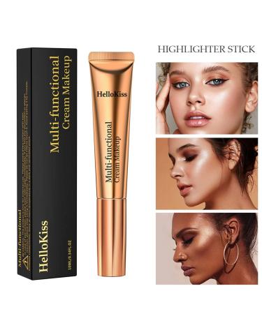 Golden Liquid Highlighter Wand - Waterproof Face and Eye Makeup Stick with Cushion Applicator - Buy Online on GoSupps.com