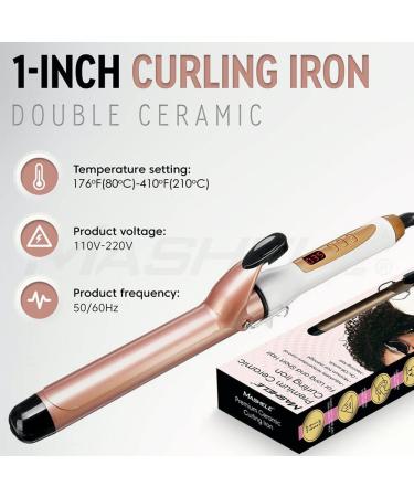 1 Inch Curling Iron | 25mm Ceramic Tourmaline Hair Curler for Short & Long Hair | Dual Voltage & Gloves Included - Buy Online on GoSupps.com