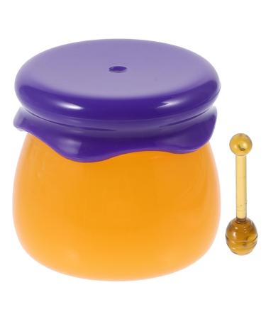 Beaupretty Lip Balm Jar with Spoon Honey Jar Shaped Cream Jar with Lid Empty Refillable Cosmetic Container Sample Storage Jar for Cream Lotion Lip Balm Eyeshadow (6g) Dark Blue