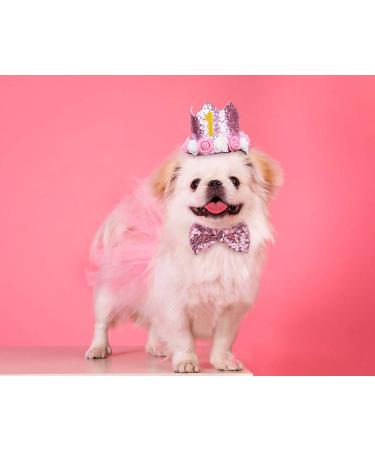 Legendog Dog Tutu Skirt & Birthday Party Supplies - Pink Girl Dog Birthday Outfit with Hat, Bowtie & Dress for Small Dogs - Buy Online on GoSupps.com