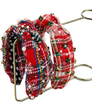 TQUXNGA Knot Christmas Headband Color Matching Pearl Embellished Yoga Sports Christmas Headband for Woman Red and green - Buy Online on GoSupps.com