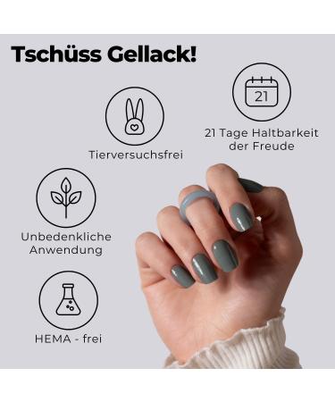 Original Miss Sophie UV Gel Nail Foils - Soft Touch Graphite Gray UV Gel Nail Polish Stripes for Finger & Toenails | International Shipping Available - Buy Online on GoSupps.com